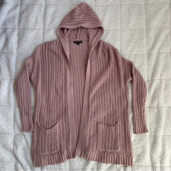 American Eagle Outfitters - Women's Pink Hooded Sweater Cardigan - Picture 1 of 10